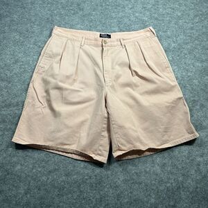VINTAGE Polo Ralph Lauren Men's Pleated Chino Shorts 36‎ Pink Flaw